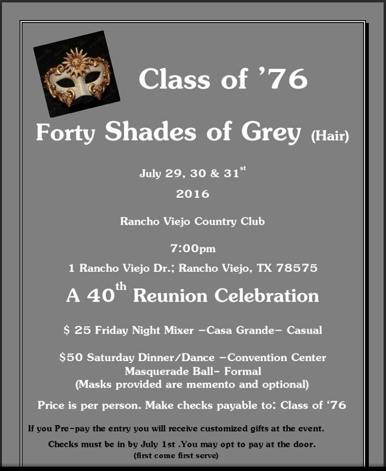 Class of 1976 40 year High School Reunion