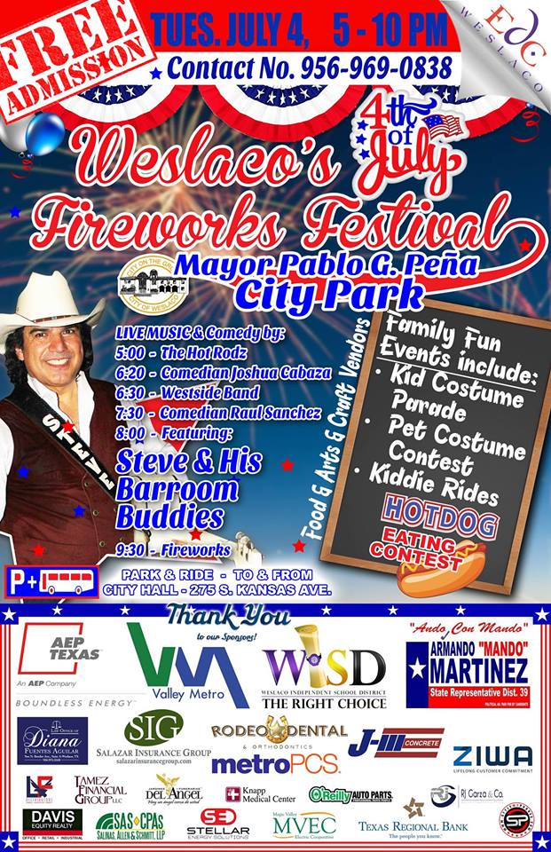 Weslaco's 4th of July Fireworks Festival Weslaco Events, CA Commingly