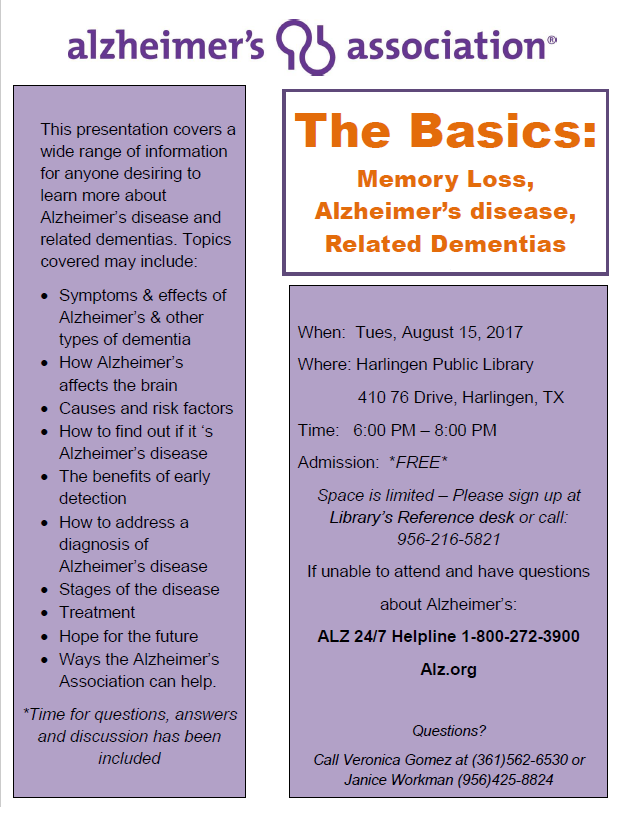 The Basics: Memory Loss, Alzheimer's Disease & Related Dementias