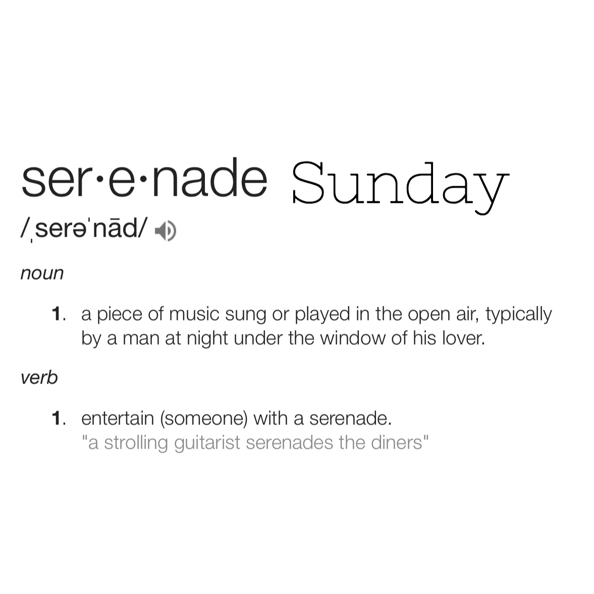 Serenade Sunday 